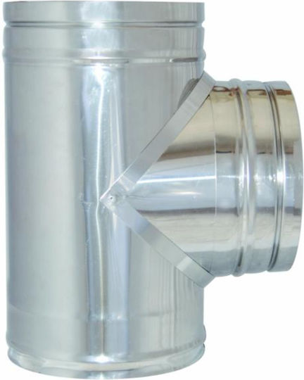 Technometal Ταφ Σύνδεσης Καπνοδόχου Inox Ασημί