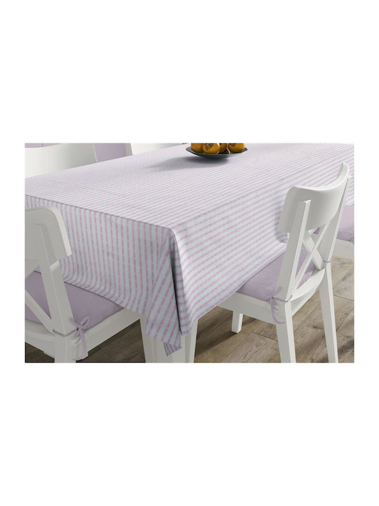 Dimcol Τραπεζομάντηλο Βαμβακερό Pink 140 White-pink 140x140εκ.