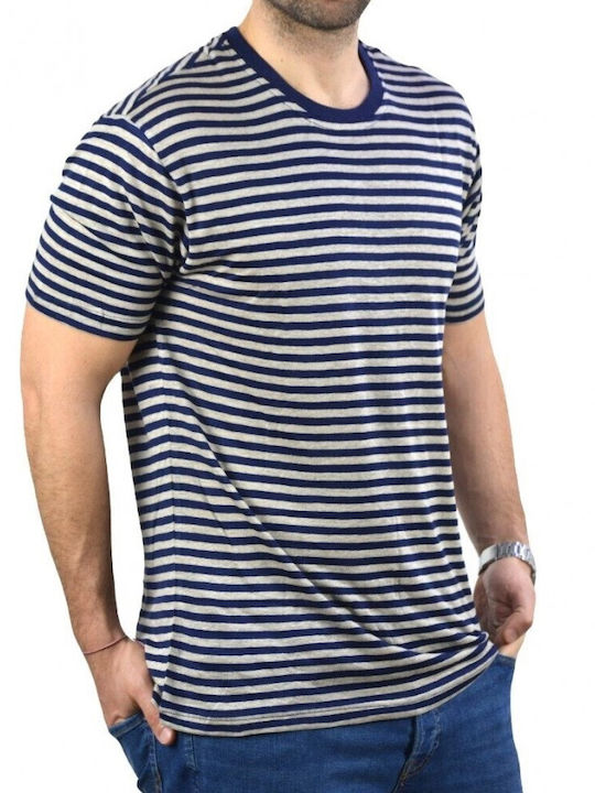 Gianni Lupo T-shirt Bărbătesc cu Mânecă Scurtă Albastru