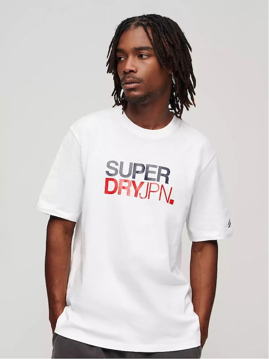 Superdry Men's Athletic T-shirt Short Sleeve White
