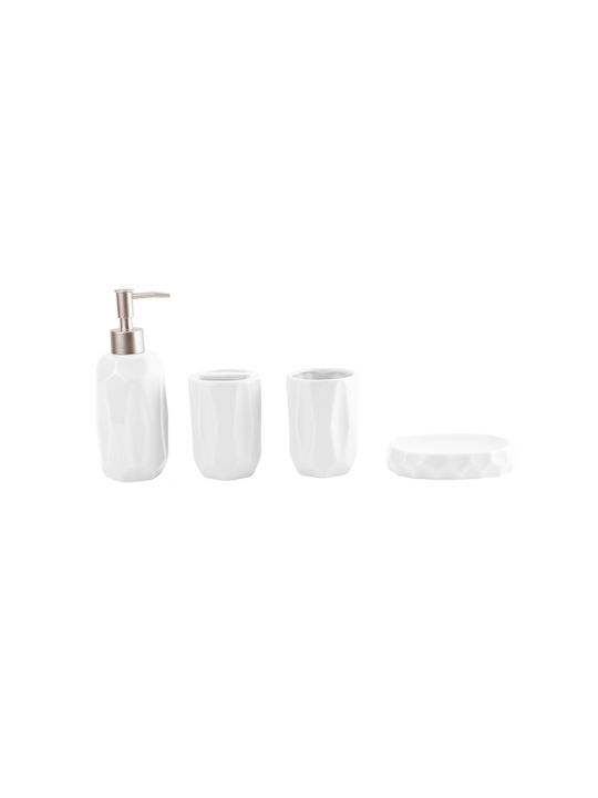 Tpster Ceramic Bathroom Accessory Set White