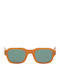 Vans Unisex Sunglasses with Orange Plastic Frame and Green Lens VN000GMXEHC