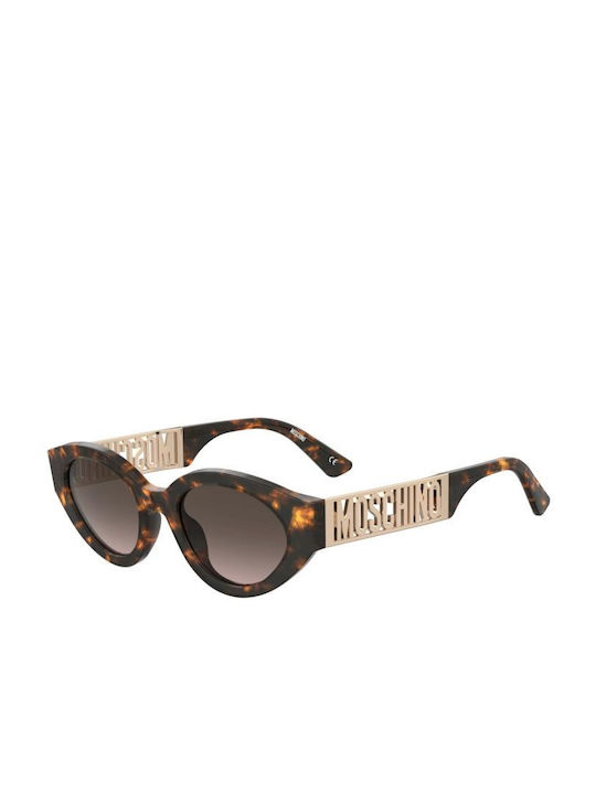 Moschino Sonnenbrillen mit Braun Schildkröte Rahmen und Braun Verlaufsfarbe Linse MOS160/S 086/HA