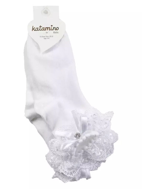 Kinder Socken Mädchen Klein Spitze Weiß