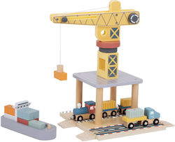 Tooky Toy Wooden Toy Old Man Tj192a Port Crane Set