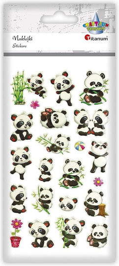 Panda Convex Decorative Wall Stickers 22 Pieces Titanium