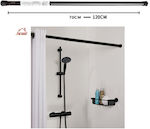 ForHome Telescopic Straight Shower Curtain Rod Metallic Black