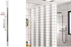 ForHome Telescopic Straight Shower Curtain Rod Metallic Silver