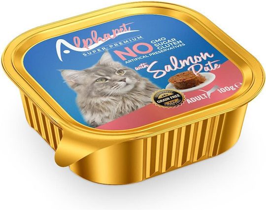 Alpha Pet Υγρή Τροφή για Γάτες σε Κονσέρβα με Σολομό χωρίς Σιτηρά 100gr