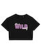 4F Kids Crop Top Short Sleeve Black