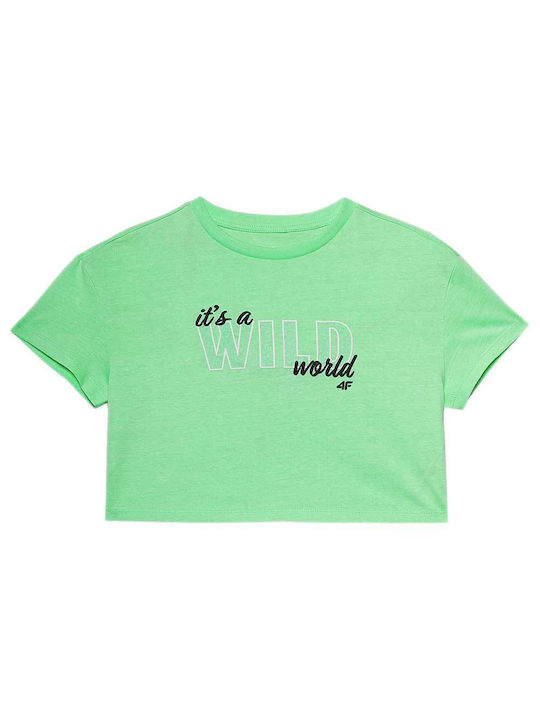 4F Kids Crop Top Short Sleeve Green