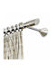 Aslanis Home Metallic Curtain Pole Biscuit Double with Rod Φ25mm 160cm Biscuit