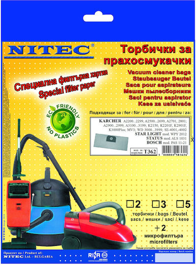 Nitec Staubsaugerbeutel 5Stück Kompatibel mit Staubsauger Universal