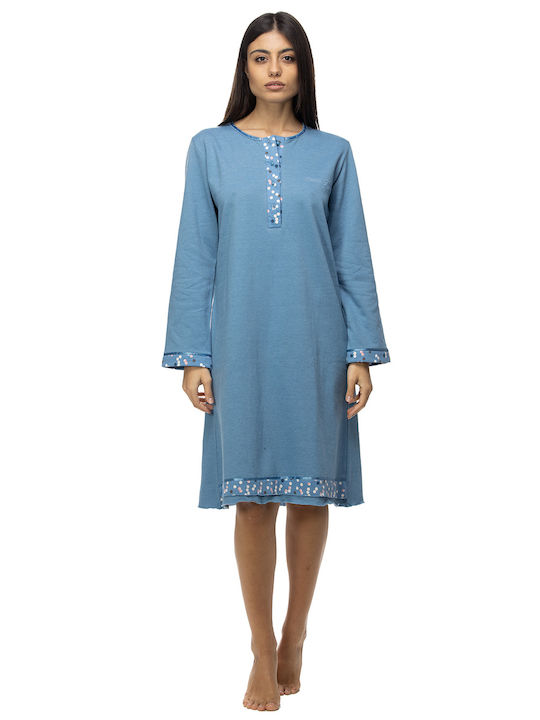 Winter Women's Nightdress Blue