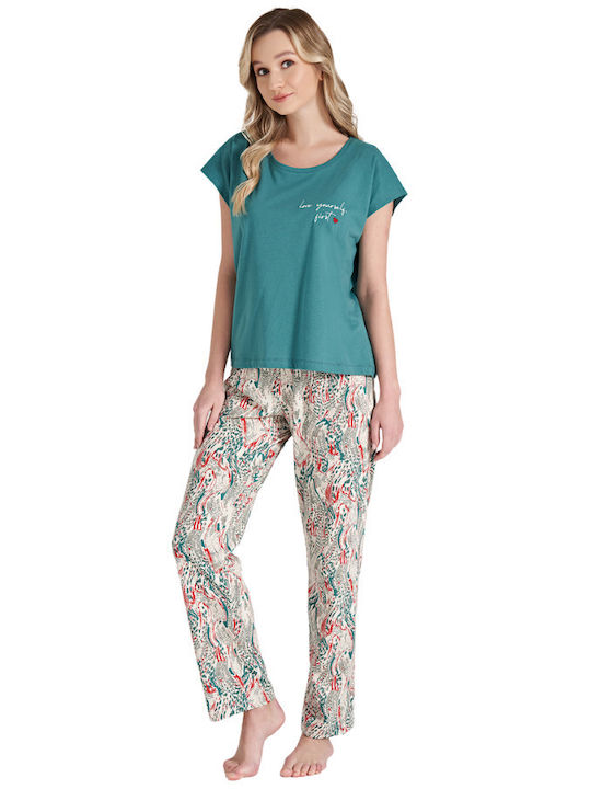 Pijadore De vară Set Pijamale pentru Femei Green