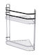 Estia Elegant Corner Wall Mounted Bathroom Shelf Inox with 2 Shelves Silver