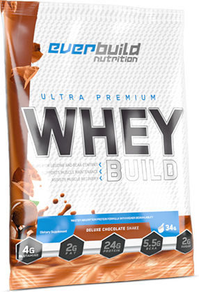 Everbuild Nutriton Ultra Premium Whey Build Protein Molke mit Geschmack Gesalzenes Karamell 34gr
