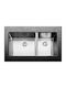 Apell Undermount Sink Inox Satin W85xD44cm Silver