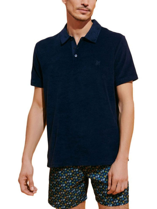 Polo Herrenbluse Kurzarm Blaue