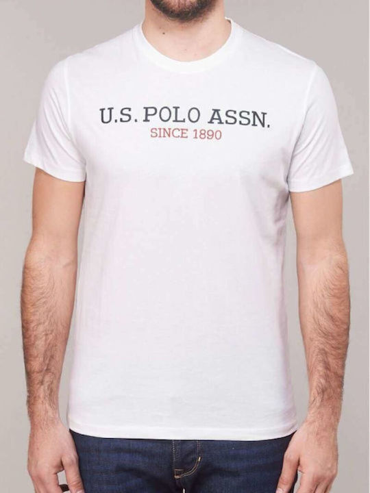 U.S. Polo Assn. Assn Bluza Bărbătească cu Mânecă Scurtă Polo Albă