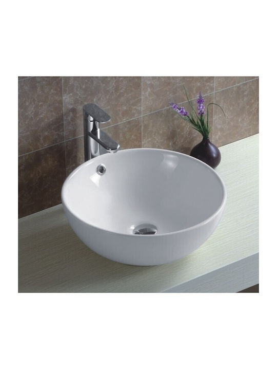 Inter Ceramic Deasupra Blatului Chiuvetă Porțelan 43x43x17.5cm Alb