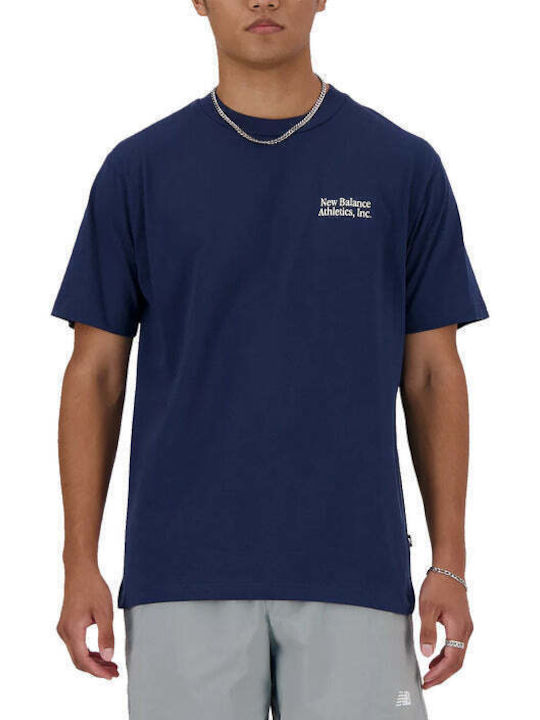 New Balance T-shirt Bărbătesc cu Mânecă Scurtă Albastru