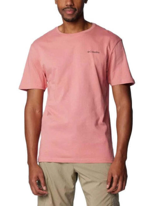 Columbia Ανδρικό T-shirt Κοντομάνικο Ροζ