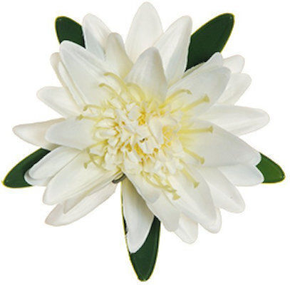 Decorative Artificial Flower Water Lily White Evergreens