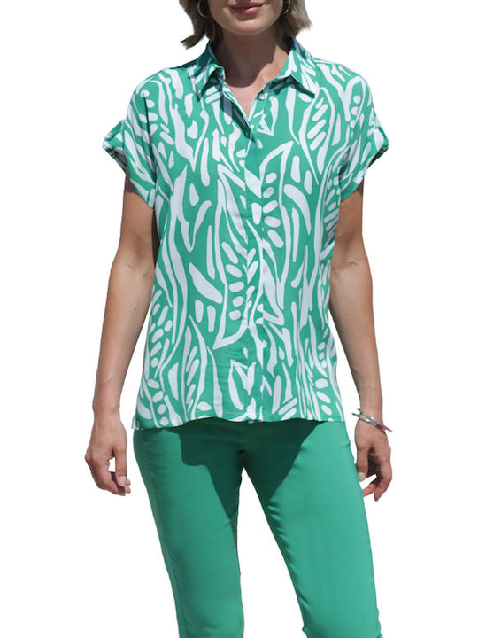 Pomodoro Women's Short Sleeve Shirt Green