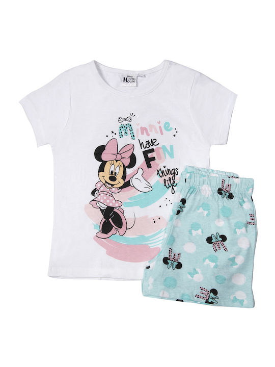 Disney Kids Pyjamas Cotton White Minnie