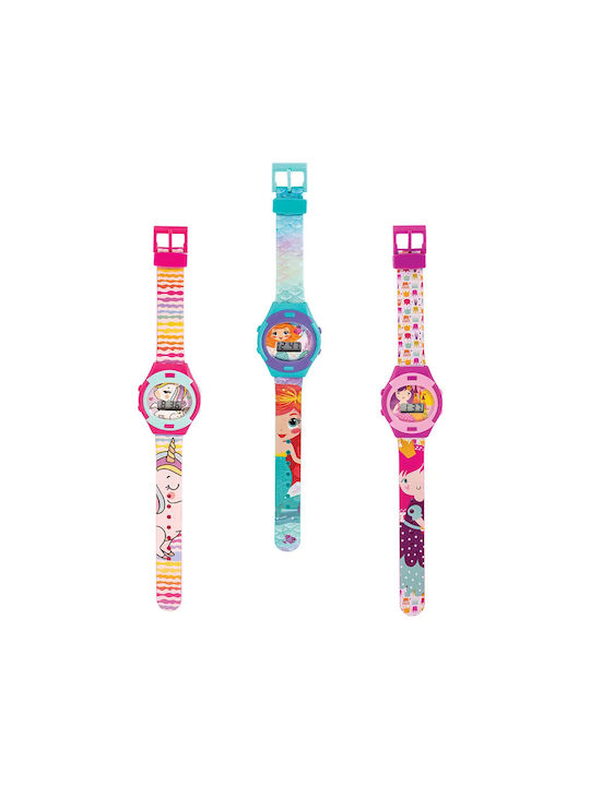 AS Kids Digital Watch with Rubber/Plastic Strap Μονόκερος - Γοργόνα - Βασίλισσα Various Designs/Assortments of Designs) 1pc