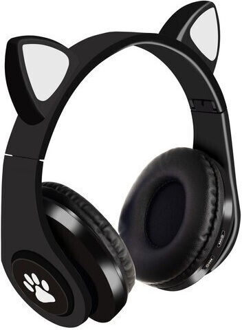 Kitten Ear Fără fir Bluetooth On Ear Căști cu 10 ore de Funcționare Negre