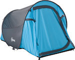 Outsunny Dome Automatisch Campingzelt Pop Up Blau für 2 Personen 220x108x110cm