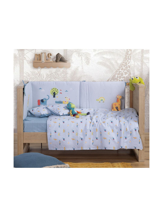 Nef-Nef Baby Sheets Set Crib Cotton Funtastic 035554 BLUE 120x170cm
