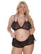 Comfort Lace Underwear Set with Bralette & Boxer Black