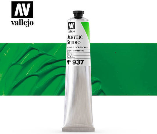 Акрилна студийна флуоресцентна боя Vallejo 58ml флуоресцентно зелено