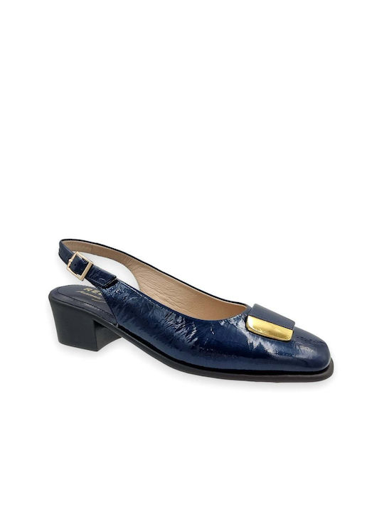 Relax Anatomic Leather Blue Heels