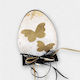 Artifact Ξύλινο Διακοσμητικό Αυγό Λευκό “white Butterflies” 12cm X 18cm