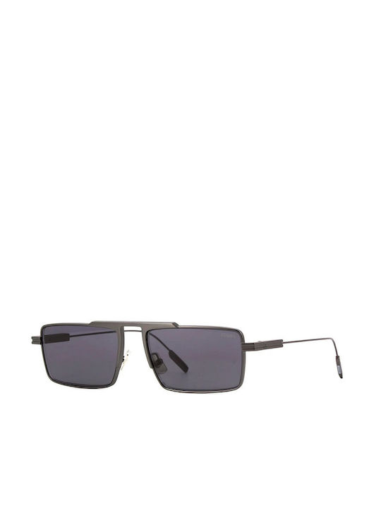 Zegna Men's Sunglasses with Gray Metal Frame and Gray Lens EZ0233 09A