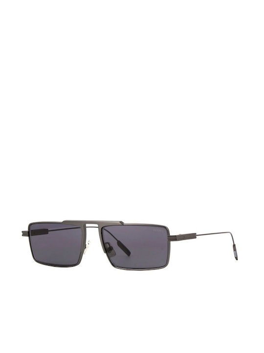 Zegna Men's Sunglasses with Gray Metal Frame and Gray Lens EZ0233 17V