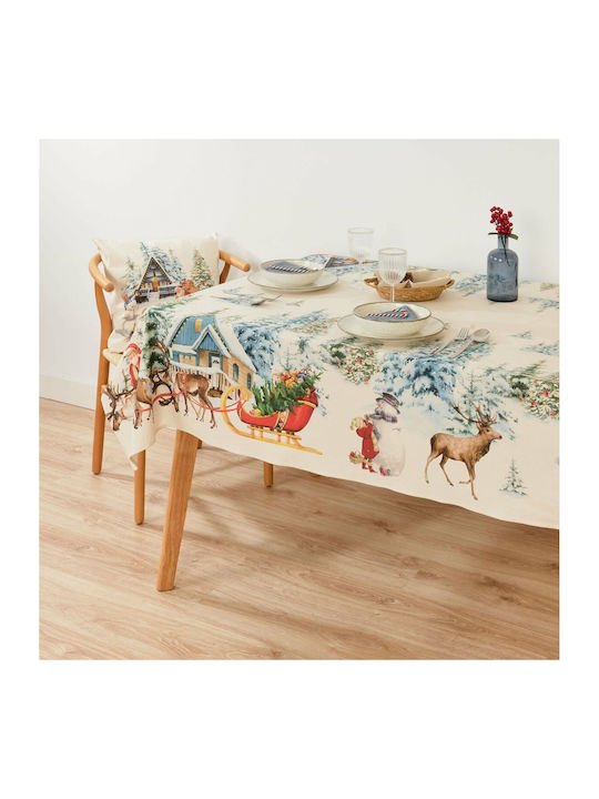 Mauré Christmas Tablecloth Fabric Multicolour L155xW155cm 1pcs