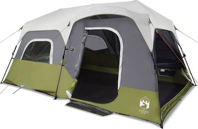 vidaXL Camping Tent Tunnel Green for 9 People 441x288x217cm
