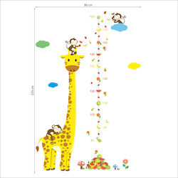 eBest Kids Growth Height Chart Wall Sticker Yellow 180cm