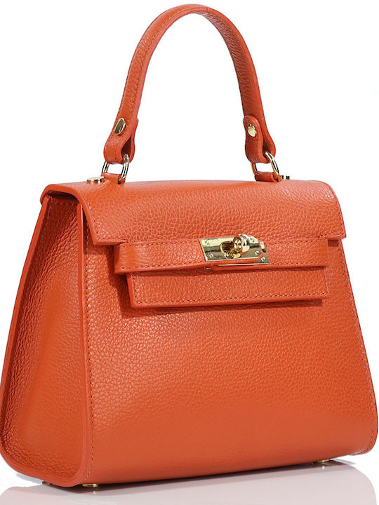 Passaggio Leather Damen-Tote aus Leder Papaya