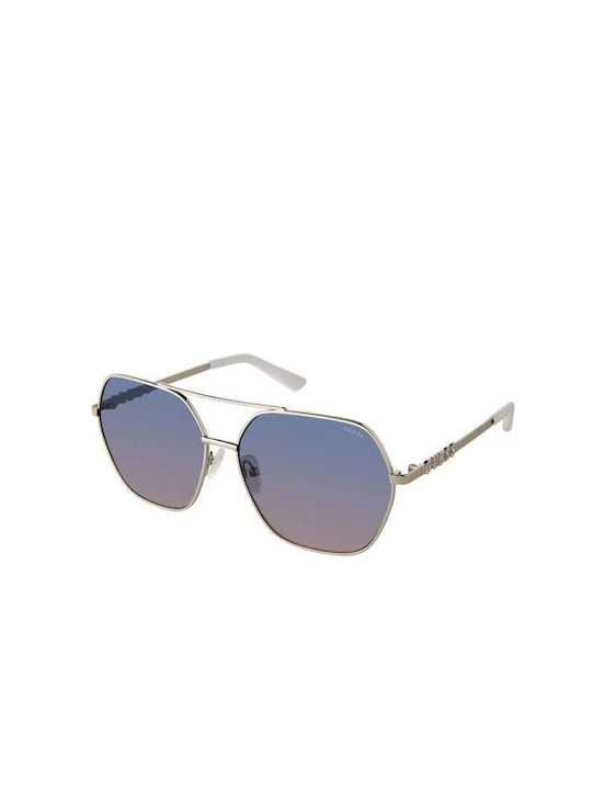 Guess Women's Sunglasses with Silver Metal Frame and Multicolour Gradient Mirror Lens GF0415/10W