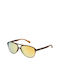 Police Unisex Sonnenbrille mit Braun Schildkröte Kunststoff Gestell und Gelb Spiegel Linse SK0475 9EG