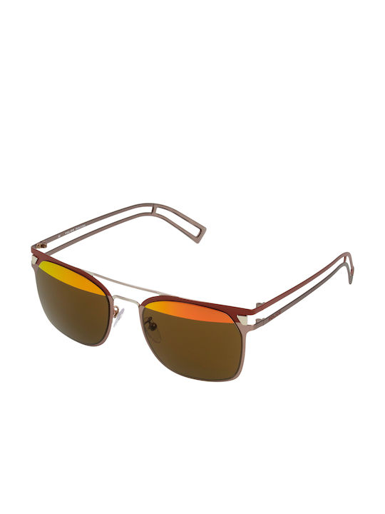 Police Men's Sunglasses with Multicolour Metal Frame and Brown Lens S8958 SN8H