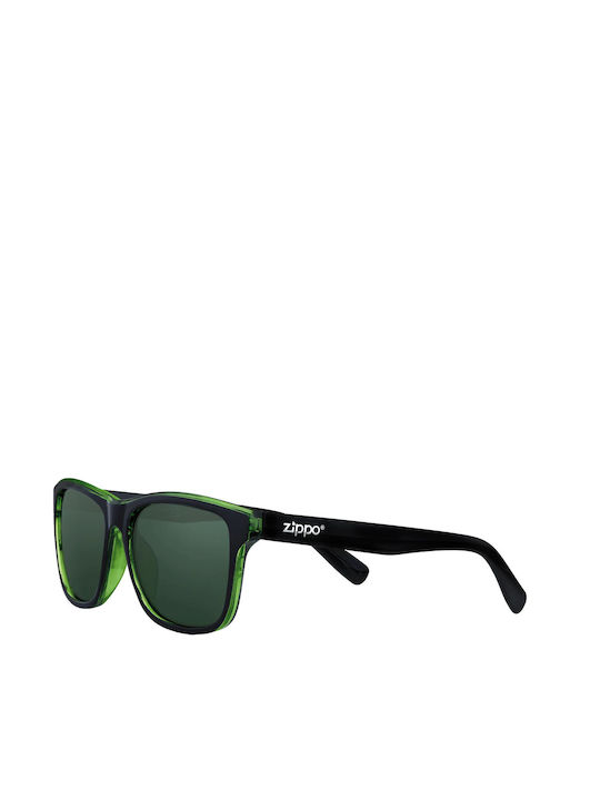 Zippo Sunglasses with Green Plastic Frame and Gray Lens OB201-6