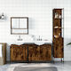 vidaXL Countertop with Sink & Mirror L60xW16xH60cm Coffee