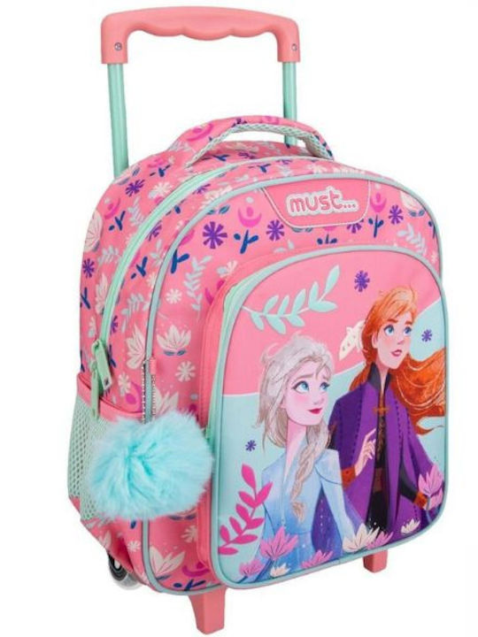 Must Frozen School Bag Trolley Kindergarten in Pink color 8lt